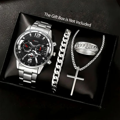 Business-Style Sophisticated Watch Set For Men