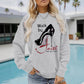 Long sleeved hoodie Walk by high-heeled shoe pattern hoodie