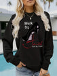 Long sleeved hoodie Walk by high-heeled shoe pattern hoodie