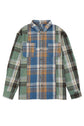 Green Chest Pockets Button Up Plaid Shacket